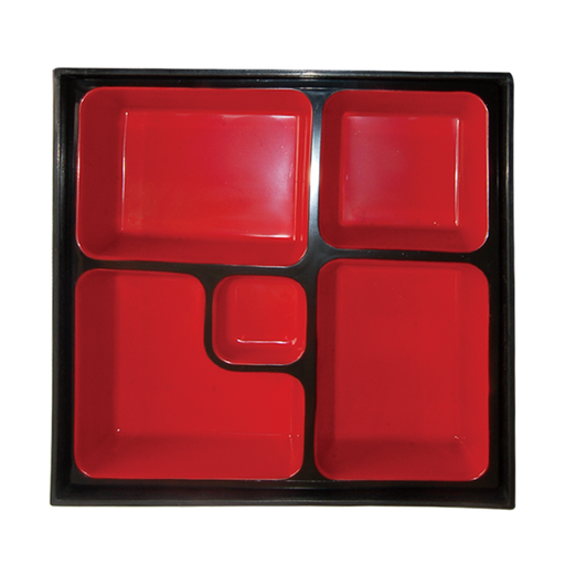 5 Compartments Square Bento Inner Trays / LQW-SBB-5255A / Pack of 5