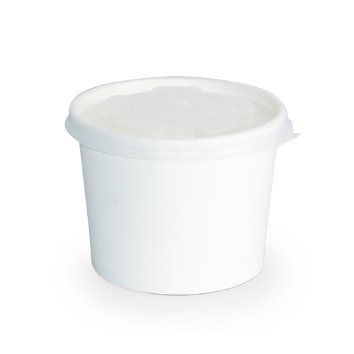 32oz 960ml White Paper Soup Container with Lid / Pack of 1000